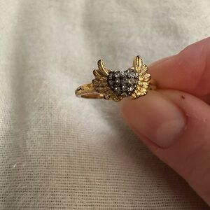 Juicy Couture Gold Winged Ring with Silver Accents